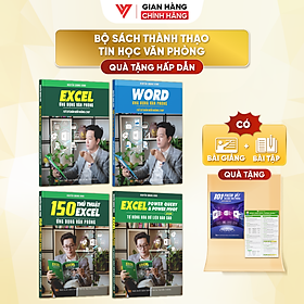 Combo 4 Sách Word, Excel Cơ Bản Đến Nâng Cao, Power Query & Power Pivot Và 150 Thủ Thuật Kèm Video Khóa Học