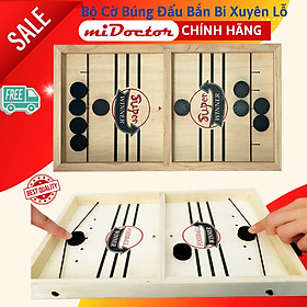 Bộ Đồ Chơi Cờ Búng Đối Kháng Xuyên Lỗ Gỗ Bàn Đấu Ice Hockey - Chọn Size - Foosball Winner, Sling Puck - Bắn Bi Xuyên Lỗ Chính Hãng miDoctor