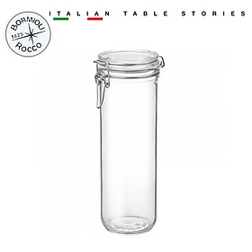 Hũ thủy tinh nắp cài Fido 1360ml thân cao, đựng mì ý - Bormioli Rocco - Italy