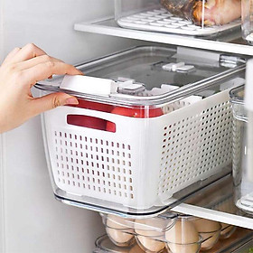 Mua (KOSUYTU) Hộp Đựng Thực Phẩm 2 Lớp Hokori - Hộp Bảo Quản Thức Ăn Chia Ngăn Có Lỗ Thoát Nước Nhựa Nguyên Sinh -- Hàng Chất Lượng KST