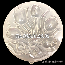 Mua Khuôn rau câu sinh nhật  cưới hỏi 5 hoa Tulip kèm lá – Khuôn hình tròn loại 20 cm - Mã số 1443
