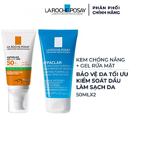 Bộ sản phẩm chống nắng toàn diện và làm sạch La Roche-Posay Anthelios Dry Touch