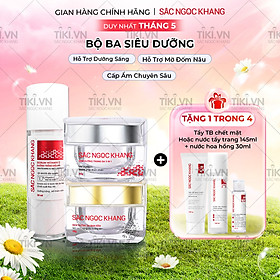 COMBO dưỡng da chuyên sâu kem dưỡng ban đêm 30g + kem dưỡng ban ngày 5 in 1 30g + Serum dưỡng trắng 30ml cho tác dụng nhanh mạnh, toàn diện
