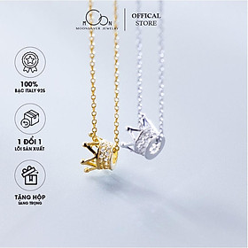 Dây chuyền vòng cổ bạc vương miện xi vàng moonsilver