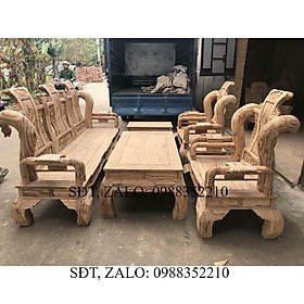 Bộ bàn ghế giả cổ tần thủy hoàng gỗ mun da báo