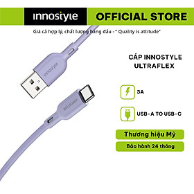 Cáp Innostyle Ultraflex USB-A to USB-C 1m5 - Hỗ trợ sạc công suất 3A, độ bền cao - Hàng chính hãng
