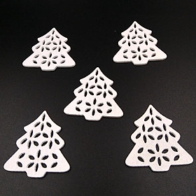 50pcs Wood Christmas Tree Embellishments Ornament for DIY Scrapbooking Craft