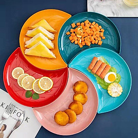 Mua Khay đĩa đựng bánh kẹo  mứt tết  hoa quả  Đĩa nhựa 5 cánh trăng khuyết hình bán nguyệt Decor