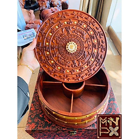 Mua KHAY ĐỰNG BÁNH KẸO TẾT TRỐNG ĐỒNG & HỘP MỨT LỤC GIÁC PHÚC LỘC THỌ GỖ HƯƠNG