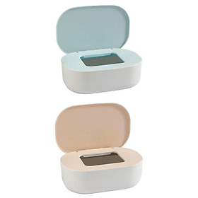2x  Tissue Container with Lid for   Household Countertop