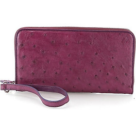 Ví Nữ Da Đà Điểu 1 Khóa Đại Huy Hoàng HT3451 (19 x 10,5 cm) - Tím
