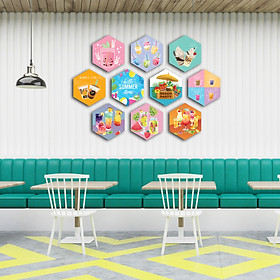 Tranh Trang Trí Dán Tường Dễ Thương Độc Lạ Làm Đẹp Cho Quán Trà Sữa, Cafe Bằng Formex 5m Decal Vải - Phụ Kiện Decor Cho Quán Kem, Ăn Vặt, Sinh Tố, Sữa Chua - Phù Hợp Cả Với Không Gian Ngồi Bệt, Bình Dân, Nhỏ Hẹp, Vỉa Hè, Ngoài Trời