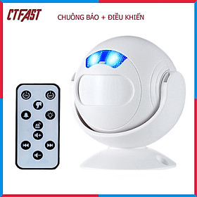 Chuông Báo Khách Cửa Hàng, Báo Động Chống Trộm Cảm Biến Hồng Ngoại CTFAST 01 - Chuông Cửa Báo Khách Ghé Thăm, Dọa Trộm Xâm Nhập, Ánh Sáng Đèn Ngủ - Không điều khiển từ xa