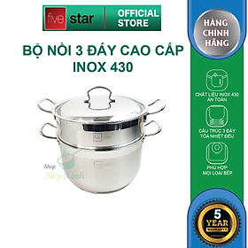 Mua Xửng hấp inox Fivestar 3 đáy từ nắp inox