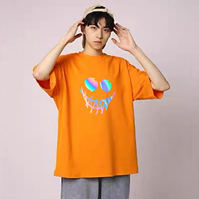 Áo Thun Phản Quang Đôi Mắt Halloween form rộng unisex tay lỡ chất Cotton fresize PQ60