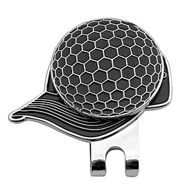 3xGolf   Pattern Alloy Golf Hat Clip with Magnetic Ball Marker  Black