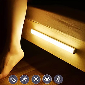 Mua Đèn cảm ứng gắn cầu thang  tủ đồ  toilet  tự động bật/tắt ánh sáng  sạc bằng USB tiện dụng - 30cm - Ánh sáng vàng