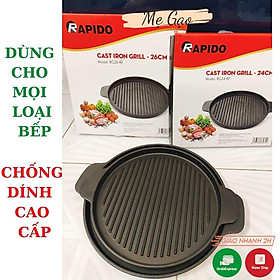 Mua Chảo Gang Nướng Thịt Hàn Quốc   chảo nướng thịt hàn quốc rapido size 24cm  26 cm dùng cho mọi loại bếp