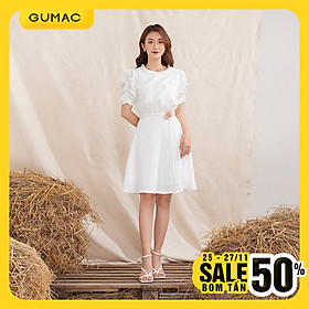 Đầm váy nữ DA1047 GUMAC thiết kế cổ bèo tay nhún