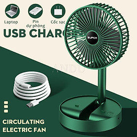 Mua Quạt Tích Điện Gấp Gọn SUPER 3 Cấp Độ Gió Sử Dụng Pin Sạc  Quạt Để Bàn Mini Cổng Sạc USB Tiện Dụng
