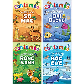 Combo 4 Cuốn Con Tô Màu Thám Hiểm (Đại Dương - Rừng Xanh - Sa Mạc - Bắc Cực) -MEGA