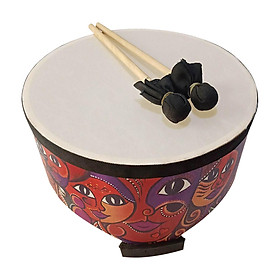 Wooden Ground Drum Educational with 2 Mallets Floor Drum Percussion for Kids