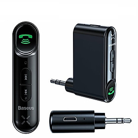 Hình ảnh Bộ Bluetooth Receiver WXQY-01 dùng cho ô tô, xe hơi nhãn hiệu Baseus Qiyin AUX kết nối Bluetooth V5.0 thu tín hiệu âm thanh truyền từ các thiết bị di động và xuất ra cổng Audio AUX 3.5mm - Hàng Nhập Khẩu