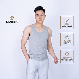 Áo thun nam ba lỗ Santino chất liệu Cotton thoải mái, năng động, thấm hút tốt, phù hợp mọi lứa tuổi TSB135B501
