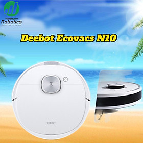 Robot hút bụi lau nhà Ecovacs Deebot N10 New - Trắng Bản Quốc tế - App Tiếng Việt, hàng nhập khẩu chính hãng full VAT, bảo hành chính hãng 24 tháng bởi Vietnam Robotics, lực hút 4300Pa, thời gian hoạt động 330 phút liên tục