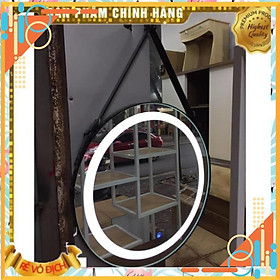 Mua GƯƠNG TRÒN ĐÈN LED VIỀN DA (size 60cm) - Bảo hành mặt gương TRỌN ĐỜI - Gia Dụng Lam Anh
