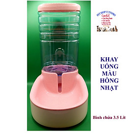 Khay ăn hoặc uống tự động cho Chó Mèo Dung tích 3.5l Thiết kế bo tròn Siêu