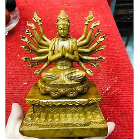 Mua Tượng phật chuẩn đề bằng gỗ bách xanh thơm nức kt cao 13×8×6cm