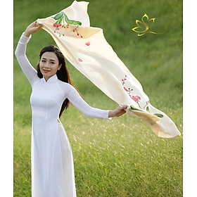Khăn Lụa Cao Cấp Vẽ Tay Hoa Lan SenSilk Limited – Quà Tặng Doanh Nhân 200x55cm, Vietnam Hand Painted Silk