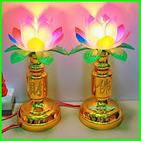 Mua Bộ 2 đèn thờ cúng hoa sen - đèn thờ phật