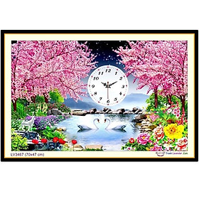 Mua Tranh thêu phong cảnh hồ thiên nga LV3467 - kích thước: 70 * 47cm. (TRANH CHƯA LÀM)