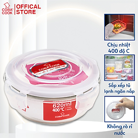 Mua Hộp thủy tinh hộp đựng cơm trữ thức ăn chịu nhiệt COBA COOK hộp tròn 620ml- CBHR620