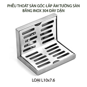 Mua Phễu thoát sàn góc bằng inox 304 dày dặn  loại 10x7.6cm
