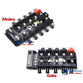 Mua Bộ HUB Chia 10 Cổng Chia Quạt 4 Pin + Dây FAN Thông Báo RPM