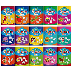 Sách - Bé Tô Màu - Combo 15 Cuốn Song Ngữ Việt - Anh Cho Bé 1-6 Tuổi
