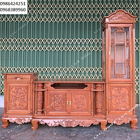 Mua Kệ Tivi Kết Hợp Tủ Rượu Lệch Gỗ Hương Đá