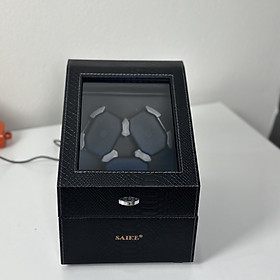 [BH 2 Năm Động Cơ] Hộp Đồng Hồ Cơ 3 Xoay + 3 Tĩnh SAIKE Vỏ Da Sần Dày Có Đèn Led