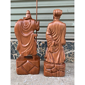 Mua Cặp văn võ song toàn tượng  khổng minh và quan công  bằng gỗ hương kt cao 30×13×11cm