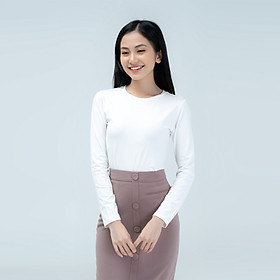 <BST Mới> Áo thun giữ nhiệt nữ dài tay cổ tròn Vicci vải Premium Cotton cao cấp co giãn, mềm mịn ôm dáng nhiều màu