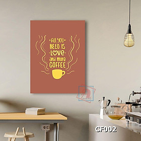 Tranh chữ nghệ thuật trang trí quán cafe kích thước 40x60cm - CF001-004