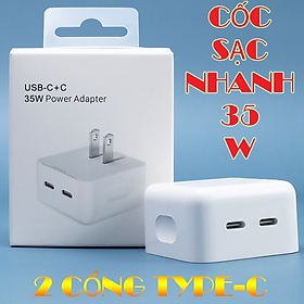 Mua Củ Sạc Nhanh công suất cao 35W - Sạc Đôi Siêu Tốc với 2 cổng type C  Tiện Dụng - Sạc được cho nhiều loại điện thoại - Hàng chính hãng