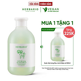 Nước tẩy trang rau má & diếp cá Herbario 300ml làm sạch sâu dịu nhẹ thuần chay