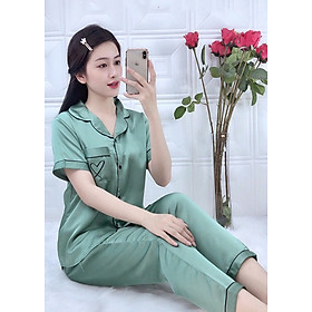 Bộ đồ ngủ nữ satin lụa