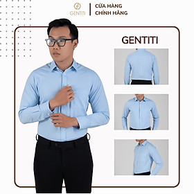 Áo sơ mi nam dài tay xanh không túi GENTITI By Thái Tuấn - 1C803HAKT005