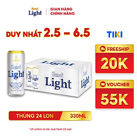 Hình ảnh Bia Hanoi Light - Thùng 24 lon 330ml