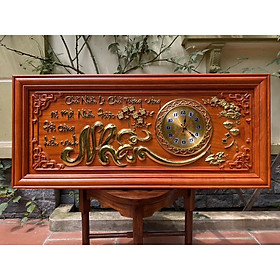 Mua Tranh đồng hồ gỗ hương 48 x 108cm Chữ Nhẫn